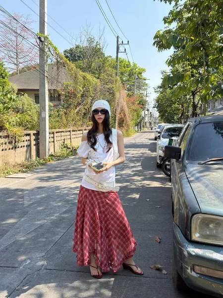 Boho-Grunge Red Plaid Maxi