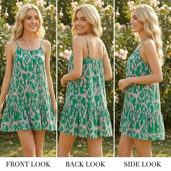 Deep V Smocked Boho Dress