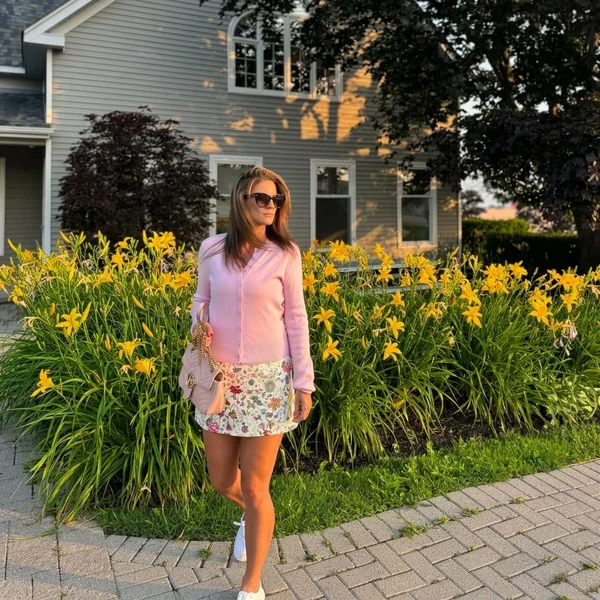 Structured Floral Mini Skirt