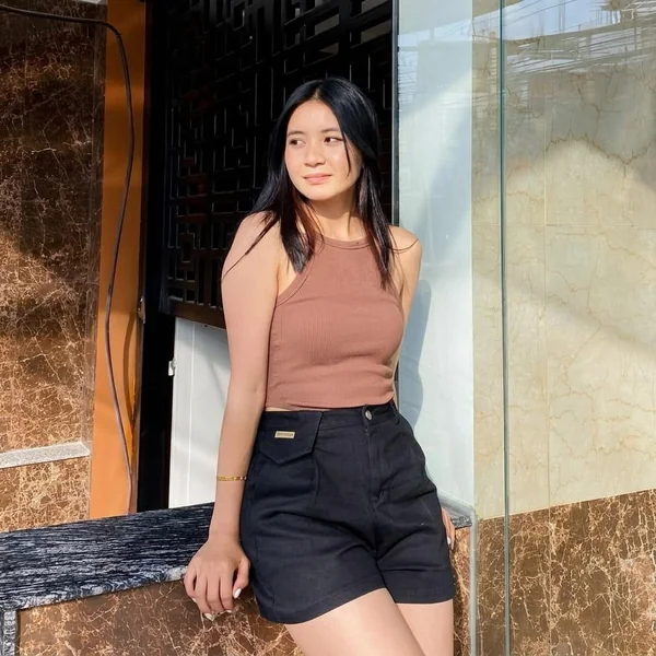 Chic High-Neck Tank Top and Black Tailored Shorts