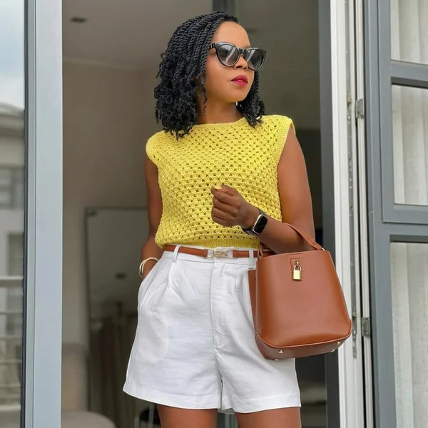 Apricot Boatneck Crochet Peplum and Casual Denim