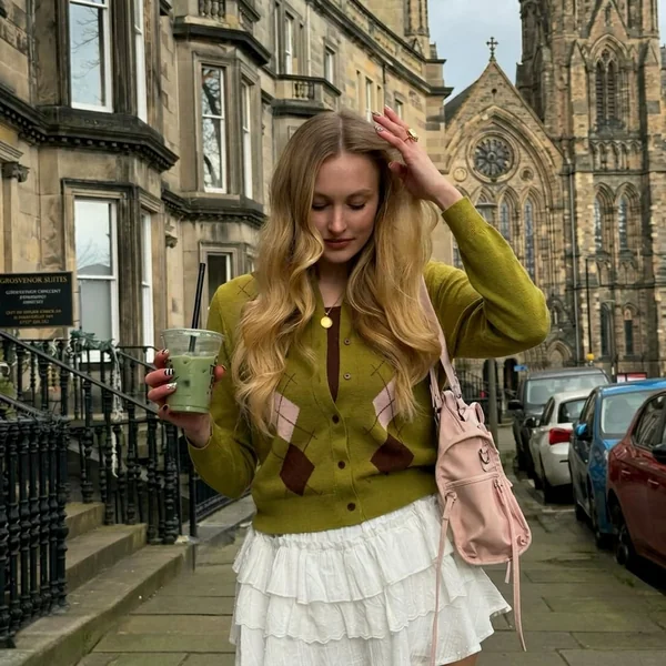 Preppy Transitional White Ruffle Skirt