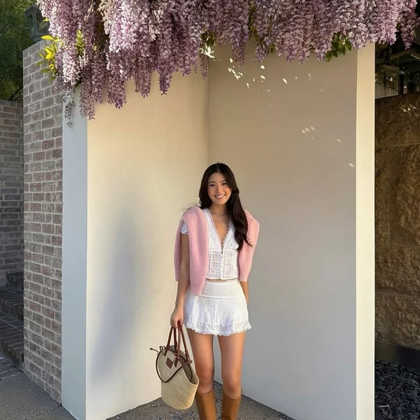 Romantic Eyelet Set with Tall Boots