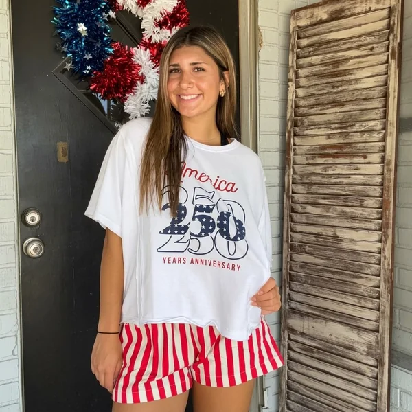 Graphic Tee and Striped Shorts