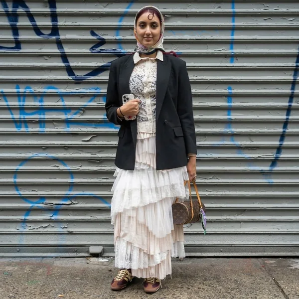 Edgy Modest White Ruffle Skirt Styling