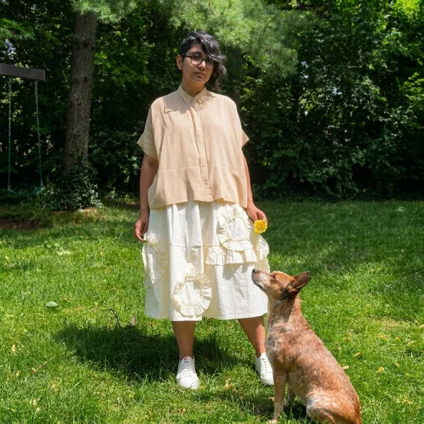 Quirky Avant-Garde White Ruffle Skirt
