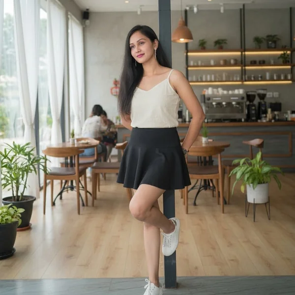 Flared Skater Skirt and Delicate Camisole