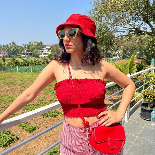 Red Smocked Tube Top