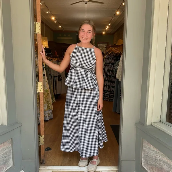 Gingham Matching Skirt Set