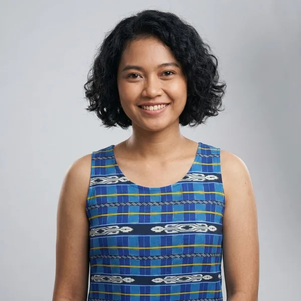 Geometric Plaid Scoop-Neck Tank Top