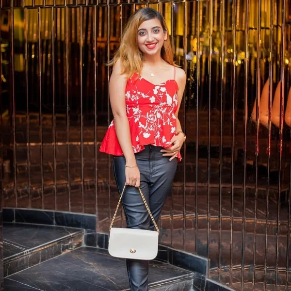 Floral Spaghetti-Strap Red Peplum Top