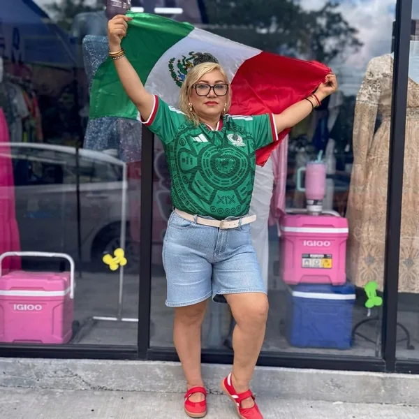 Mexico Jersey with Embellished Denim Shorts