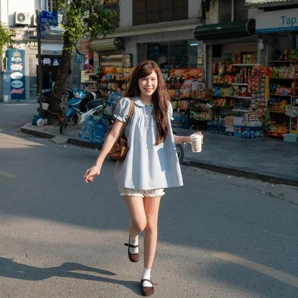Gingham Puff-Sleeve Babydoll Top