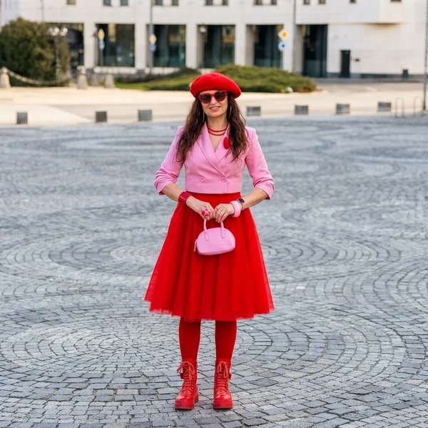 Retro Red and Pink Tulle Skirt Styling