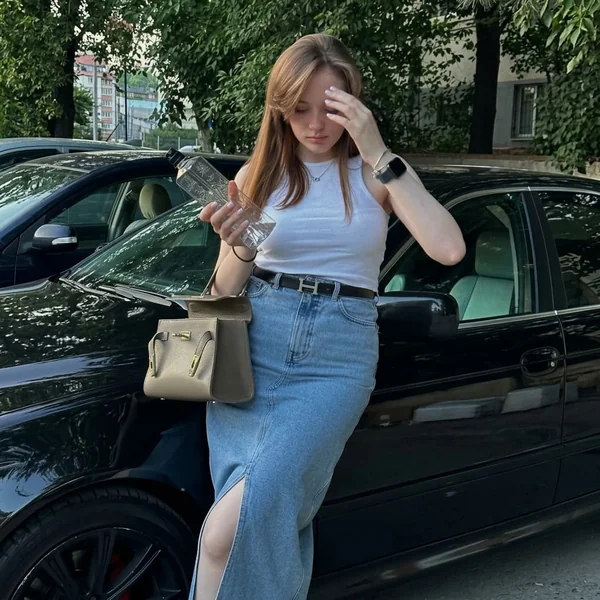 Denim Maxi & White Tank