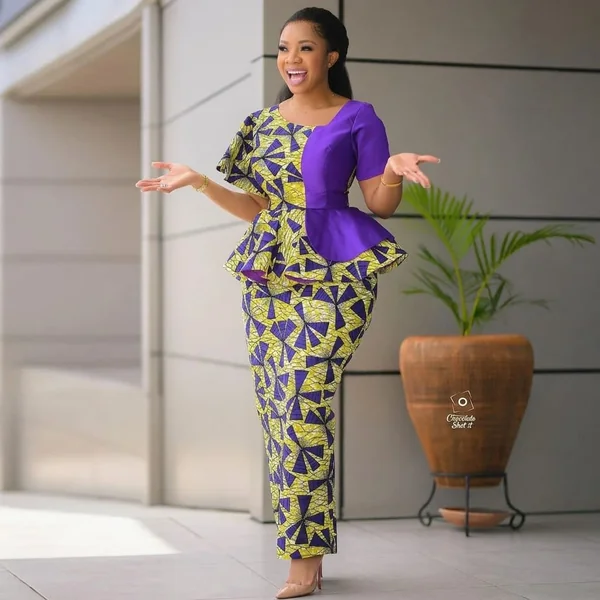 Ankara Print Peplum and Matching Maxi Skirt