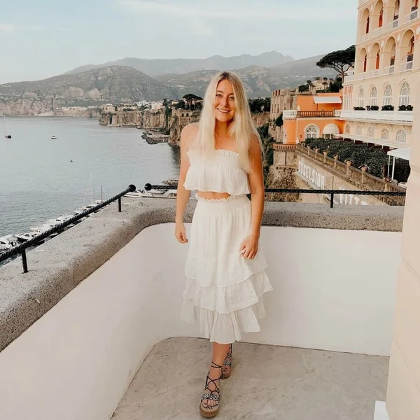 Vacation-Ready White Ruffle Skirt Set