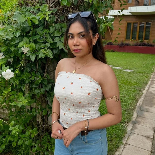 Embroidered Smocked Tube Top