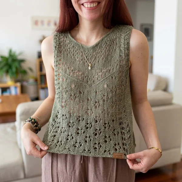 Open-Stitch Crochet Tank Top