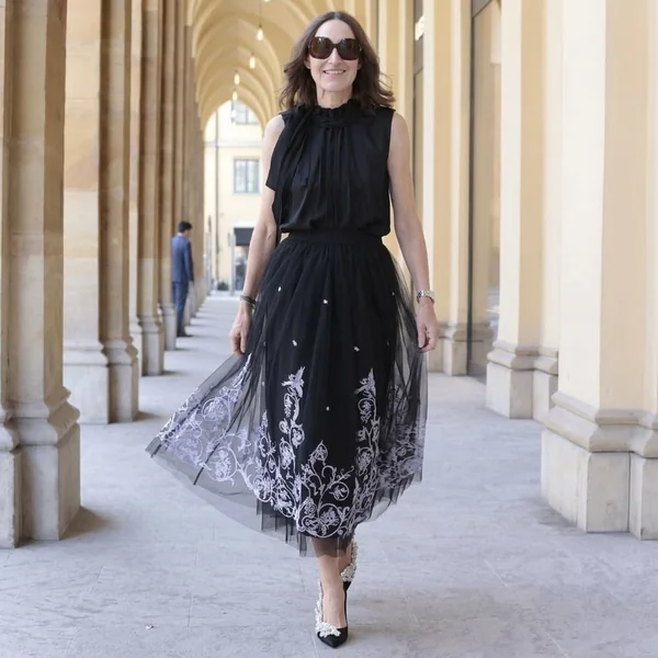 Monochromatic High-Contrast Embroidered Tulle