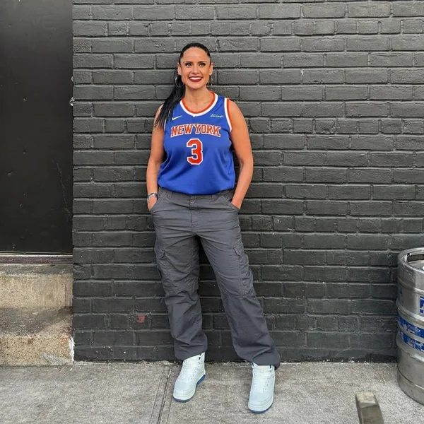 Authentic Knicks Jersey and Grey Cargo Pants