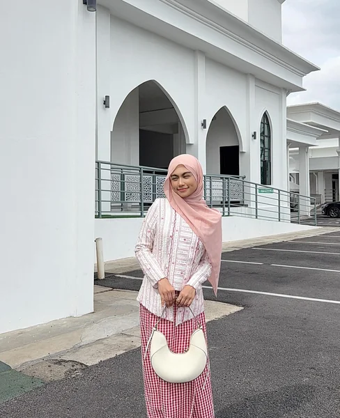 Pink Gingham Modest Maxi Skirt