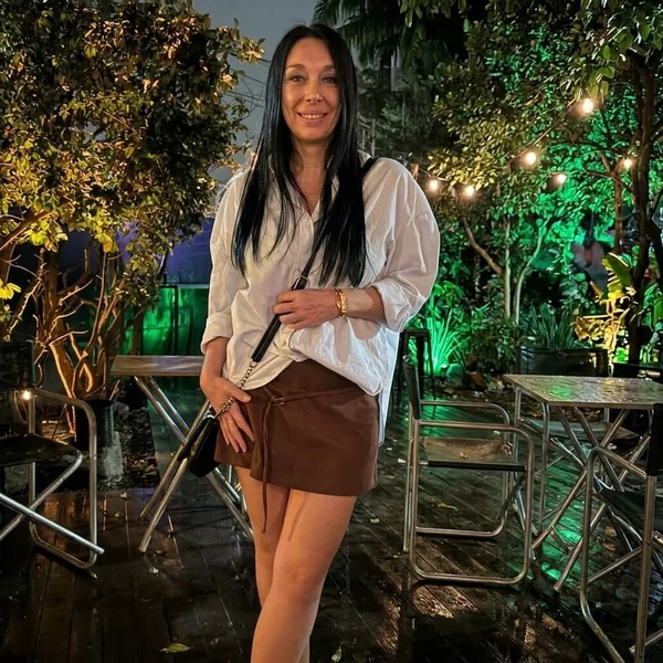 Oversized Button-Down and Wrap Brown Mini Skirt