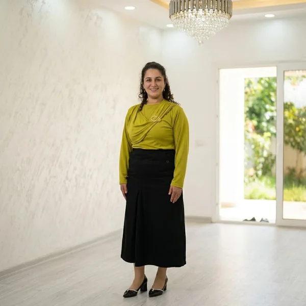 Elegant Draped Chartreuse and Midi