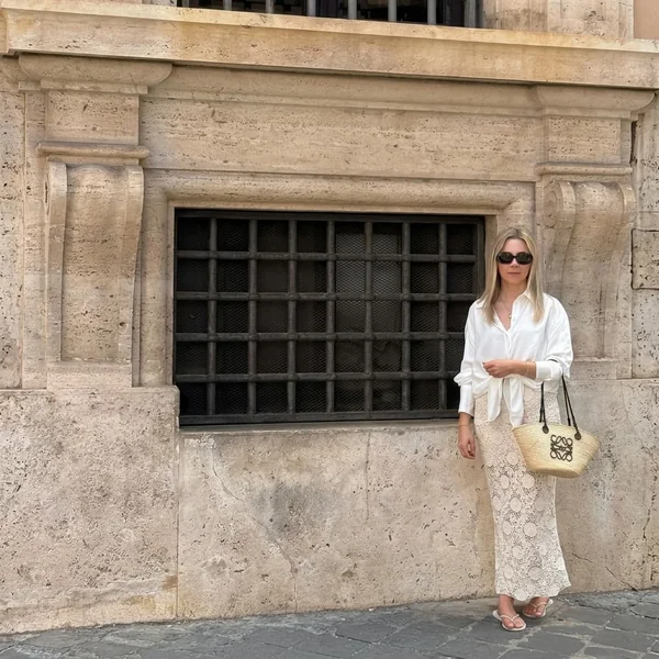 Crochet Lace Maxi Skirt and Front-Tie Blouse