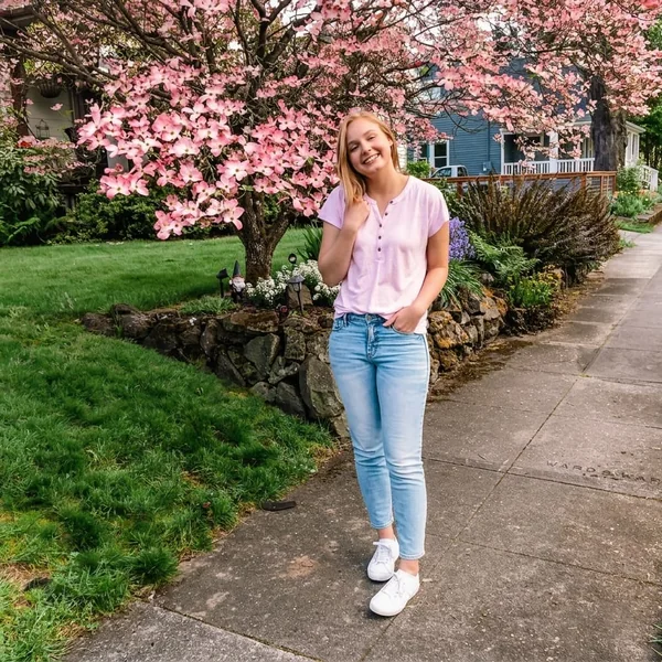 Pastel Henley and Light Wash Denim