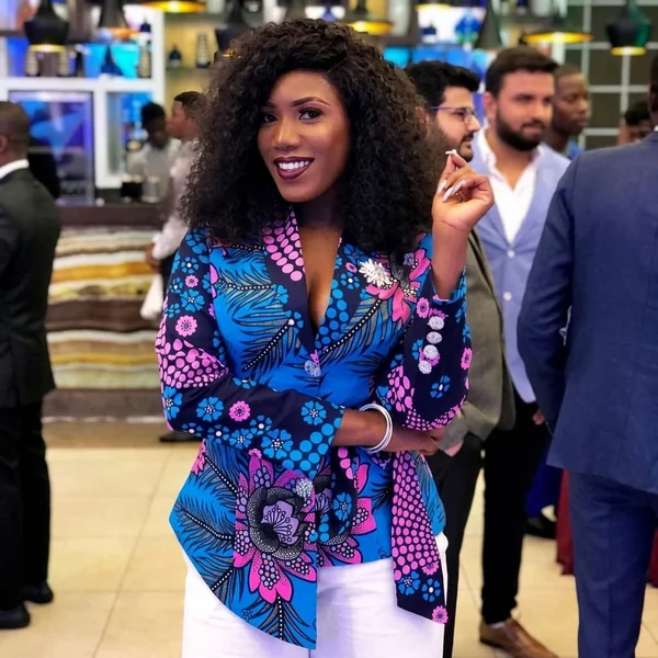 Chic Floral Ankara Wrap Blazer