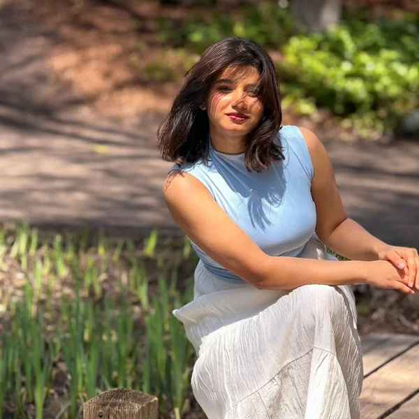 Sky Blue Tank and White Tiered Maxi Skirt