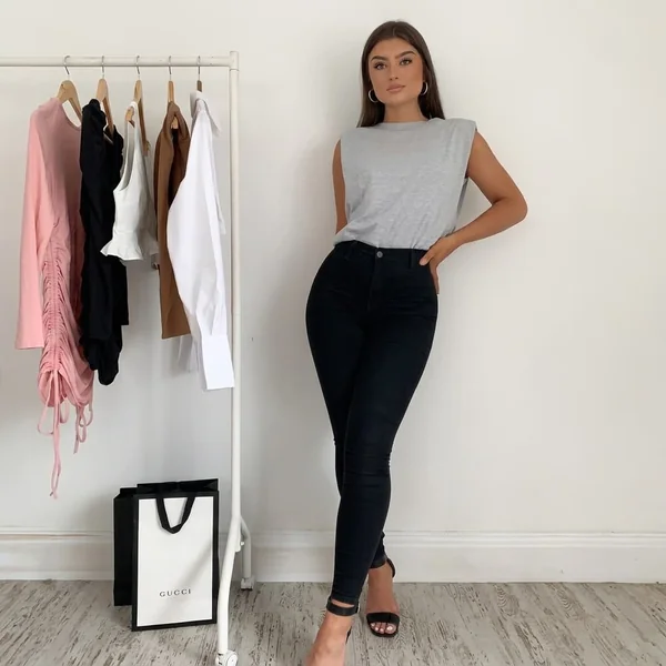 Elevated Muscle Tee & High-Waist Skinny Jeans