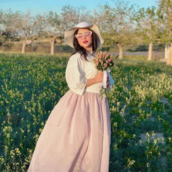 White Lace Blouse with Blush Pink Maxi Skirt