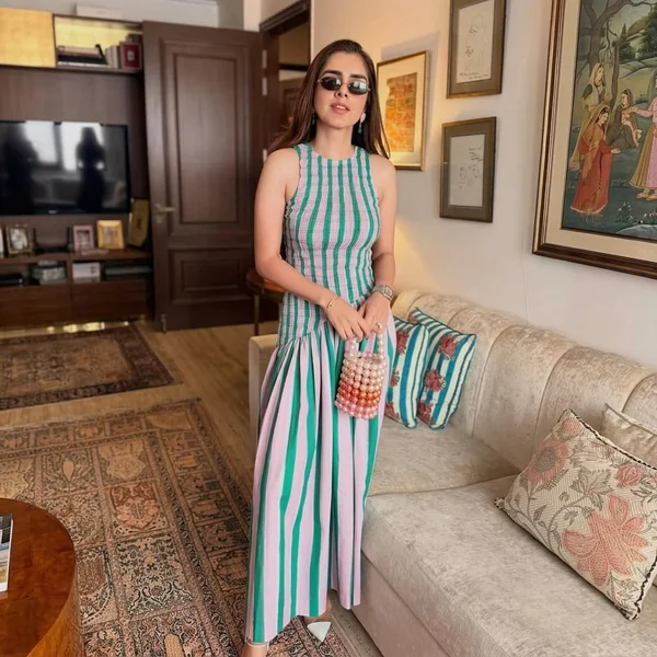 Smocked Candy-Stripe Maxi Dress