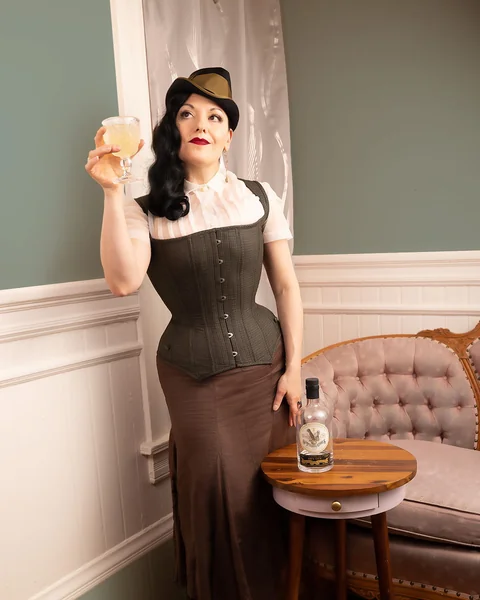 Vintage Plaid Longline Corset Bustier
