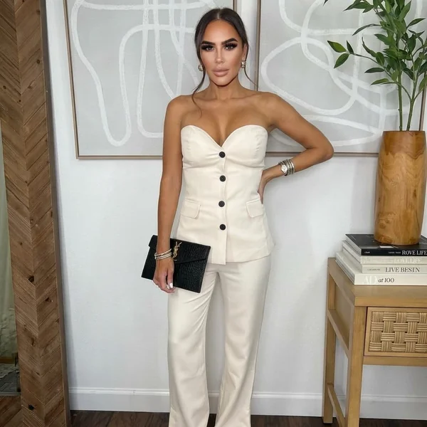 Sweetheart Cream Strapless Vest