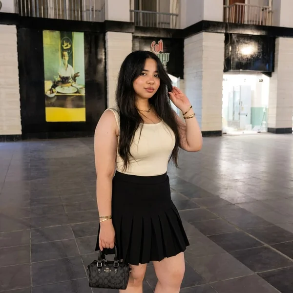 Pleated Mini Skirt Contrast