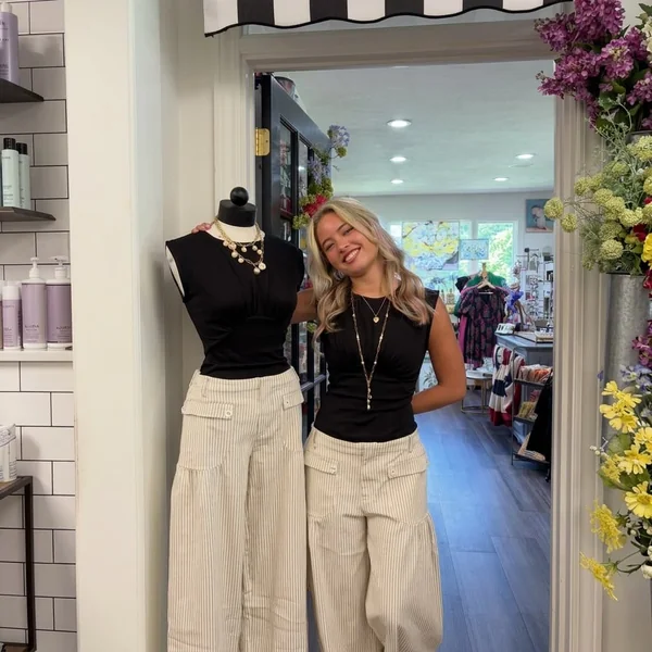 Ruched Black Sleeveless Top