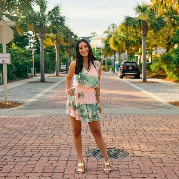 Tie-Dye Ruffled Drop-Waist Dress