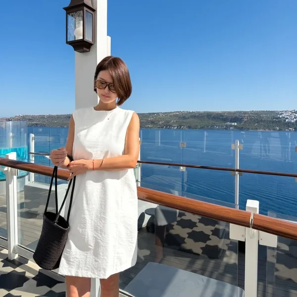 White Linen Shift Dress