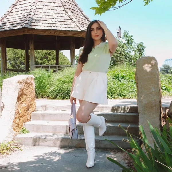 Mint Polo Top with Pleated Shorts