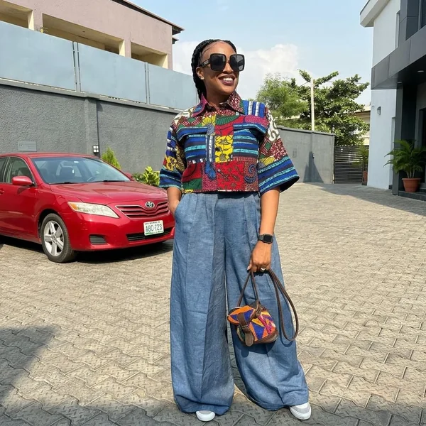 Cropped Patchwork Ankara Utility Shirt