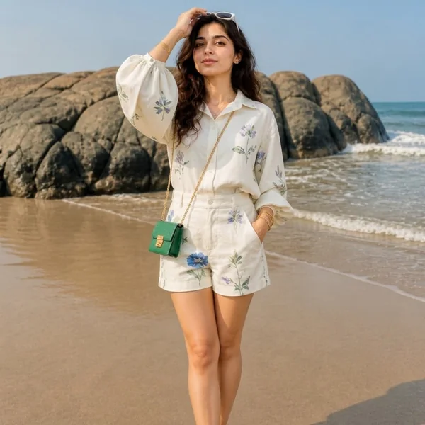 Botanical Linen Shirt and Shorts Co-Ord