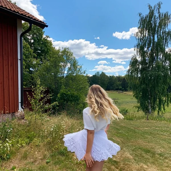 White Eyelet Flounce Mini Skirt