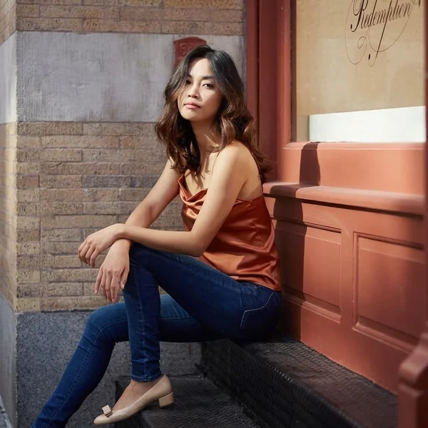 Copper Satin Cowl Camisole