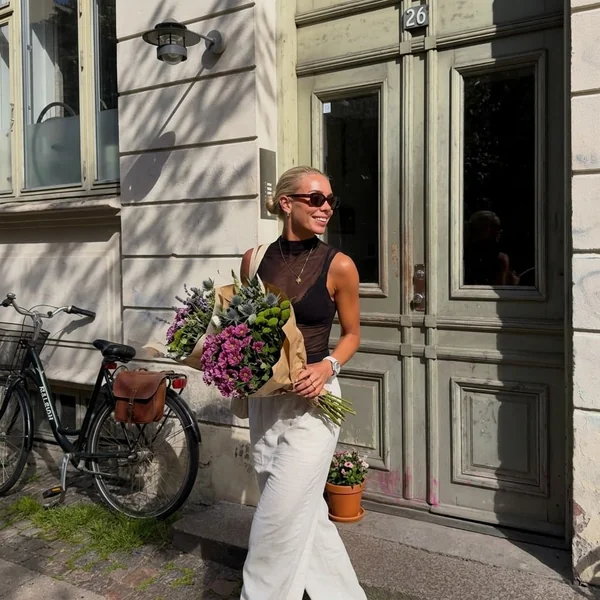 Sleeveless Sheer Shell & Wide-Leg Trousers