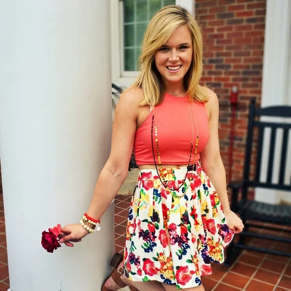 Pleated Floral Skirt and Crop Top Set