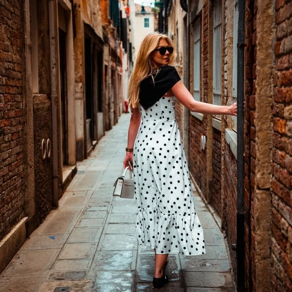 Polka Dot Ruffled Maxi Dress