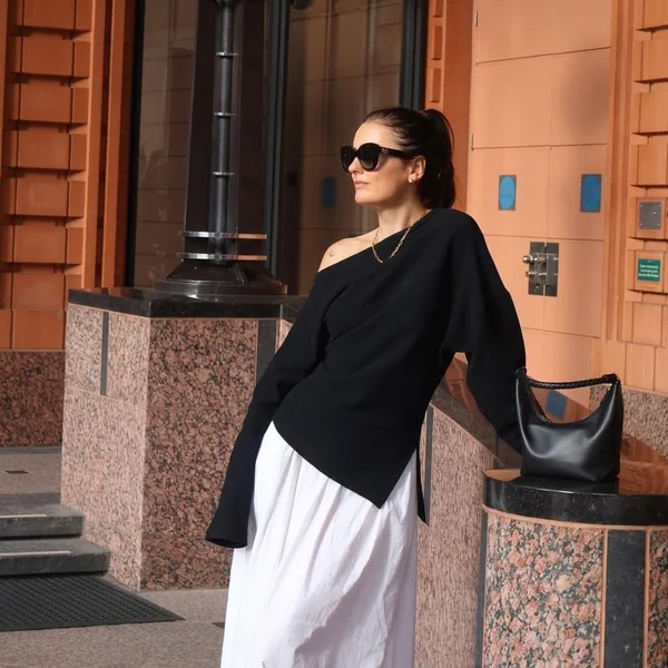 Asymmetric Ribbed Knit Sweater